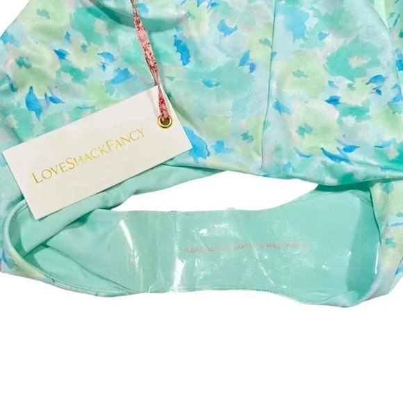 NWT LoveShackFancy Freya Floral One-Piece Mint Pastel Green Swimsuit Size: XS - Picture 9 of 11